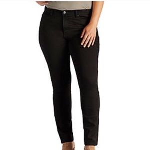 24W Black Lee Mid Rise Slimming Fit Skinny Leg